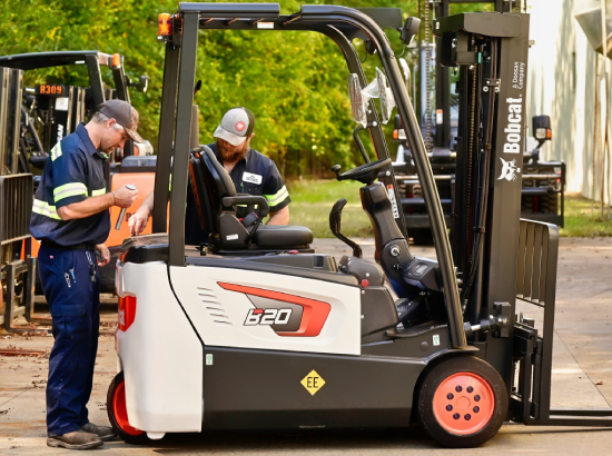 Forklift paint restoration